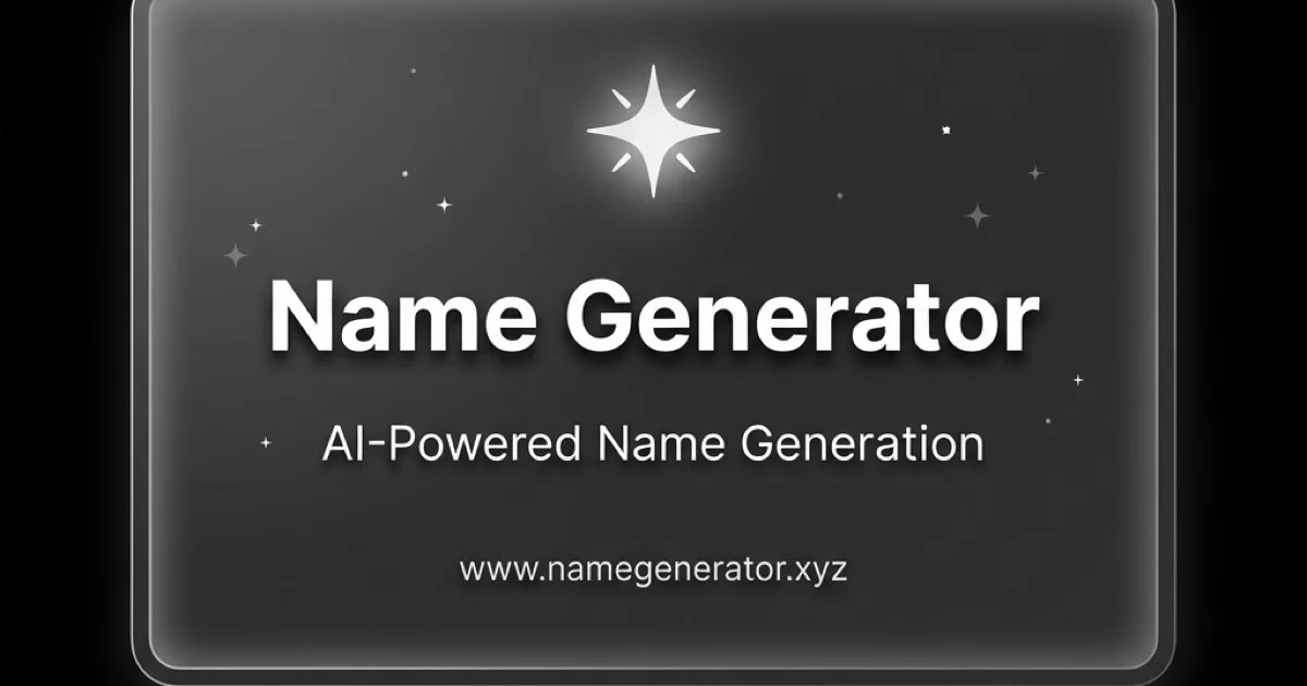 Name Generator — Free AI Name Generator | 85+ Tools