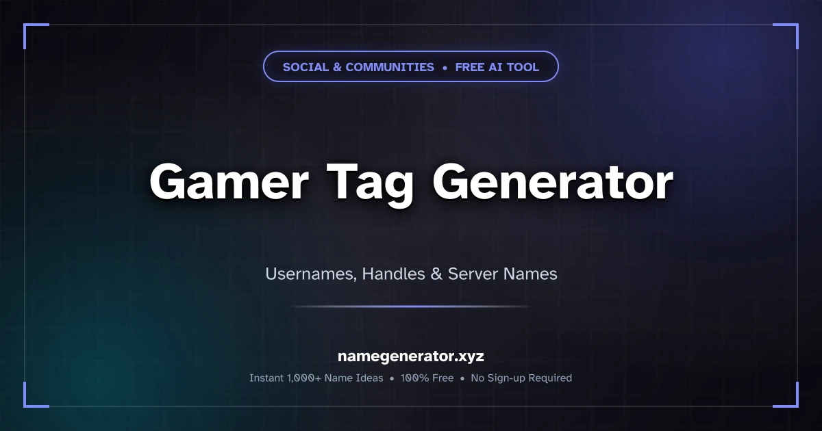 Gamer Tag Generator - Cool & Unique Gaming Names [2026]
