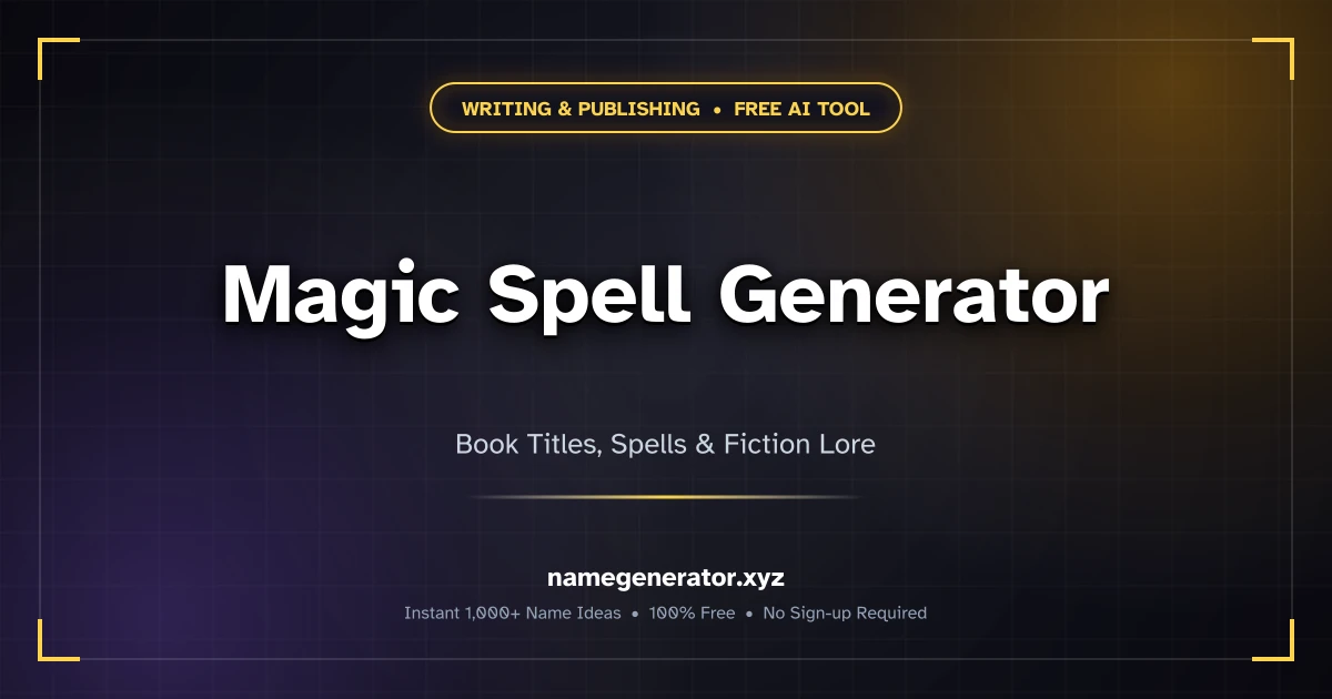 Magic Spell Generator - Creative Fantasy Spell Names [2026]