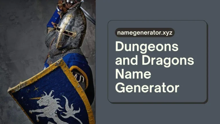 Dungeons and Dragons Name Generator